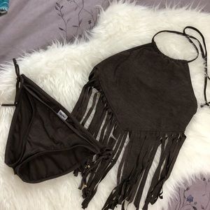 MOSSIMO Boho Fringe Bikini Set in Brown